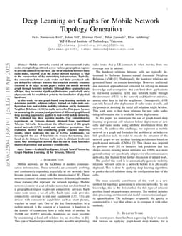Deep Learning on Graphs for Mobile Network Topology Generation