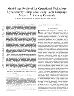Multi-Stage Retrieval for Operational Technology Cybersecurity Compliance Using Large Language Models: A Railway Casestudy