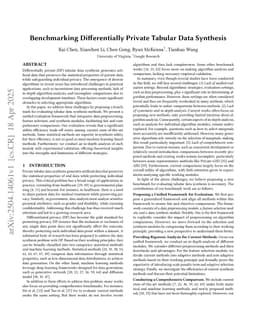 Benchmarking Differentially Private Tabular Data Synthesis