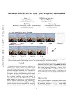 Point-Driven Interactive Text and Image Layer Editing Using Diffusion Models