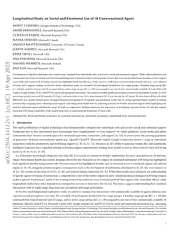 Longitudinal Study on Social and Emotional Use of AI Conversational Agent