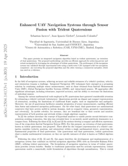 Enhanced UAV Navigation Systems through Sensor Fusion with Trident Quaternions