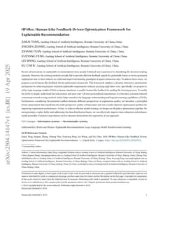 HF4Rec: Human-Like Feedback-Driven Optimization Framework for Explainable Recommendation