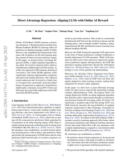 Direct Advantage Regression: Aligning LLMs with Online AI Reward