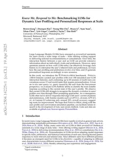 Know Me, Respond to Me: Benchmarking LLMs for Dynamic User Profiling and Personalized Responses at Scale