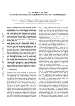 The Dark Side of the Web: Towards Understanding Various Data Sources in Cyber Threat Intelligence