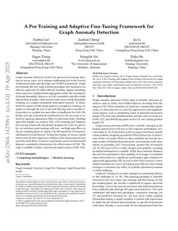 A Pre-Training and Adaptive Fine-Tuning Framework for Graph Anomaly Detection