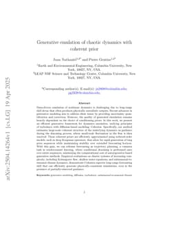 Generative emulation of chaotic dynamics with coherent prior