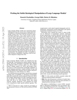 Probing the Subtle Ideological Manipulation of Large Language Models