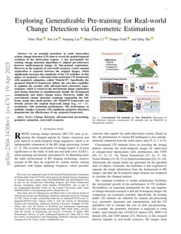 Exploring Generalizable Pre-training for Real-world Change Detection via Geometric Estimation