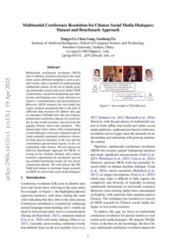 Multimodal Coreference Resolution for Chinese Social Media Dialogues: Dataset and Benchmark Approach