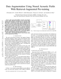 Data Augmentation Using Neural Acoustic Fields With Retrieval-Augmented Pre-training