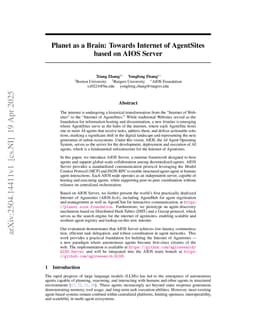Planet as a Brain: Towards Internet of AgentSites based on AIOS Server