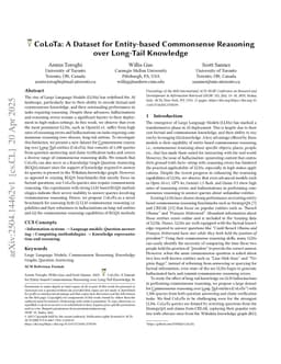 CoLoTa: A Dataset for Entity-based Commonsense Reasoning over Long-Tail Knowledge