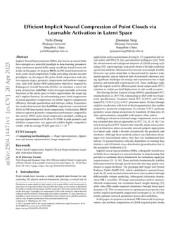 Efficient Implicit Neural Compression of Point Clouds via Learnable Activation in Latent Space
