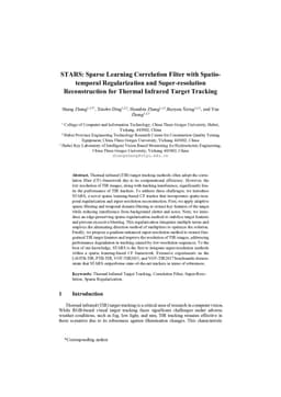 STARS: Sparse Learning Correlation Filter with Spatio-temporal Regularization and Super-resolution Reconstruction for Thermal Infrared Target Tracking