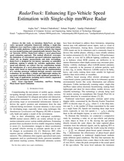 RadarTrack: Enhancing Ego-Vehicle Speed Estimation with Single-chip mmWave Radar