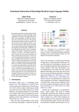 Functional Abstraction of Knowledge Recall in Large Language Models