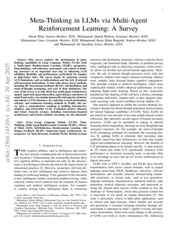 Meta-Thinking in LLMs via Multi-Agent Reinforcement Learning: A Survey