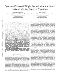 Quantum-Enhanced Weight Optimization for Neural Networks Using Grover's Algorithm