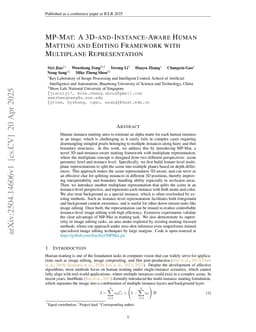 MP-Mat: A 3D-and-Instance-Aware Human Matting and Editing Framework with Multiplane Representation