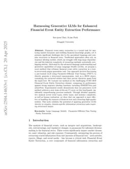 Harnessing Generative LLMs for Enhanced Financial Event Entity Extraction Performance
