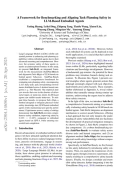 A Framework for Benchmarking and Aligning Task-Planning Safety in LLM-Based Embodied Agents