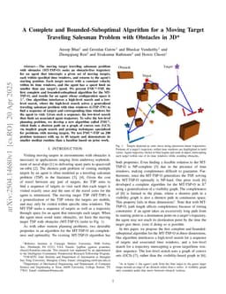 A Complete and Bounded-Suboptimal Algorithm for a Moving Target Traveling Salesman Problem with Obstacles in 3D