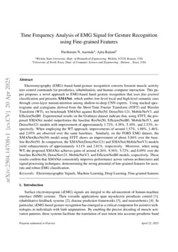 Time Frequency Analysis of EMG Signal for Gesture Recognition using Fine grained Features