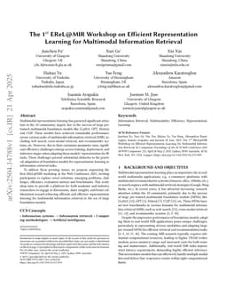 The 1st EReL@MIR Workshop on Efficient Representation Learning for Multimodal Information Retrieval