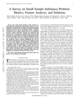 A Survey on Small Sample Imbalance Problem: Metrics, Feature Analysis, and Solutions