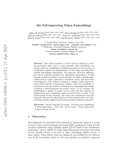 On Self-improving Token Embeddings