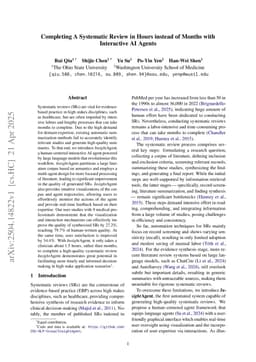 Completing A Systematic Review in Hours instead of Months with Interactive AI Agents