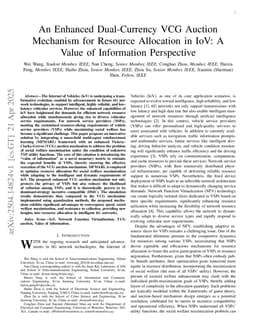 An Enhanced Dual-Currency VCG Auction Mechanism for Resource Allocation in IoV: A Value of Information Perspective