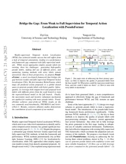 Bridge the Gap: From Weak to Full Supervision for Temporal Action Localization with PseudoFormer