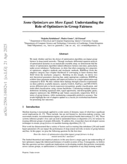 Some Optimizers are More Equal: Understanding the Role of Optimizers in Group Fairness