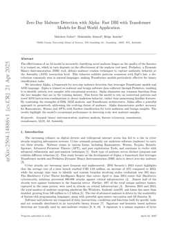 Zero Day Malware Detection with Alpha: Fast DBI with Transformer Models for Real World Application
