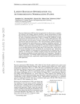 Latent Bayesian Optimization via Autoregressive Normalizing Flows