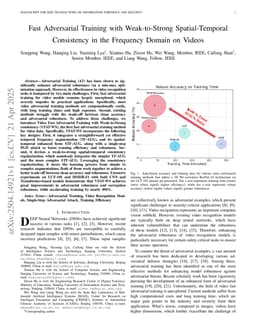 Fast Adversarial Training with Weak-to-Strong Spatial-Temporal Consistency in the Frequency Domain on Videos