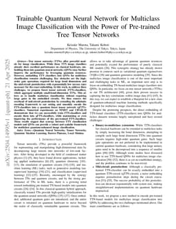 Trainable Quantum Neural Network for Multiclass Image Classification with the Power of Pre-trained Tree Tensor Networks