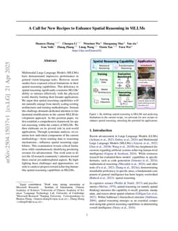 A Call for New Recipes to Enhance Spatial Reasoning in MLLMs