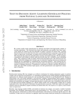 Text-to-Decision Agent: Learning Generalist Policies from Natural Language Supervision