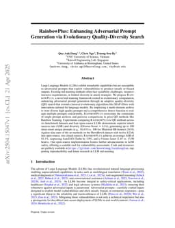 RainbowPlus: Enhancing Adversarial Prompt Generation via Evolutionary Quality-Diversity Search