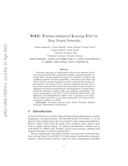VeLU: Variance-enhanced Learning Unit for Deep Neural Networks