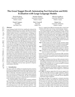 The Great Nugget Recall: Automating Fact Extraction and RAG Evaluation with Large Language Models