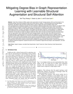 Mitigating Degree Bias in Graph Representation Learning with Learnable Structural Augmentation and Structural Self-Attention