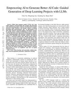 Empowering AI to Generate Better AI Code: Guided Generation of Deep Learning Projects with LLMs