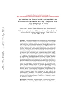 Rethinking the Potential of Multimodality in Collaborative Problem Solving Diagnosis with Large Language Models