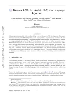 Kuwain 1.5B: An Arabic SLM via Language Injection