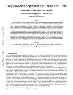 Fully Bayesian Approaches to Topics over Time